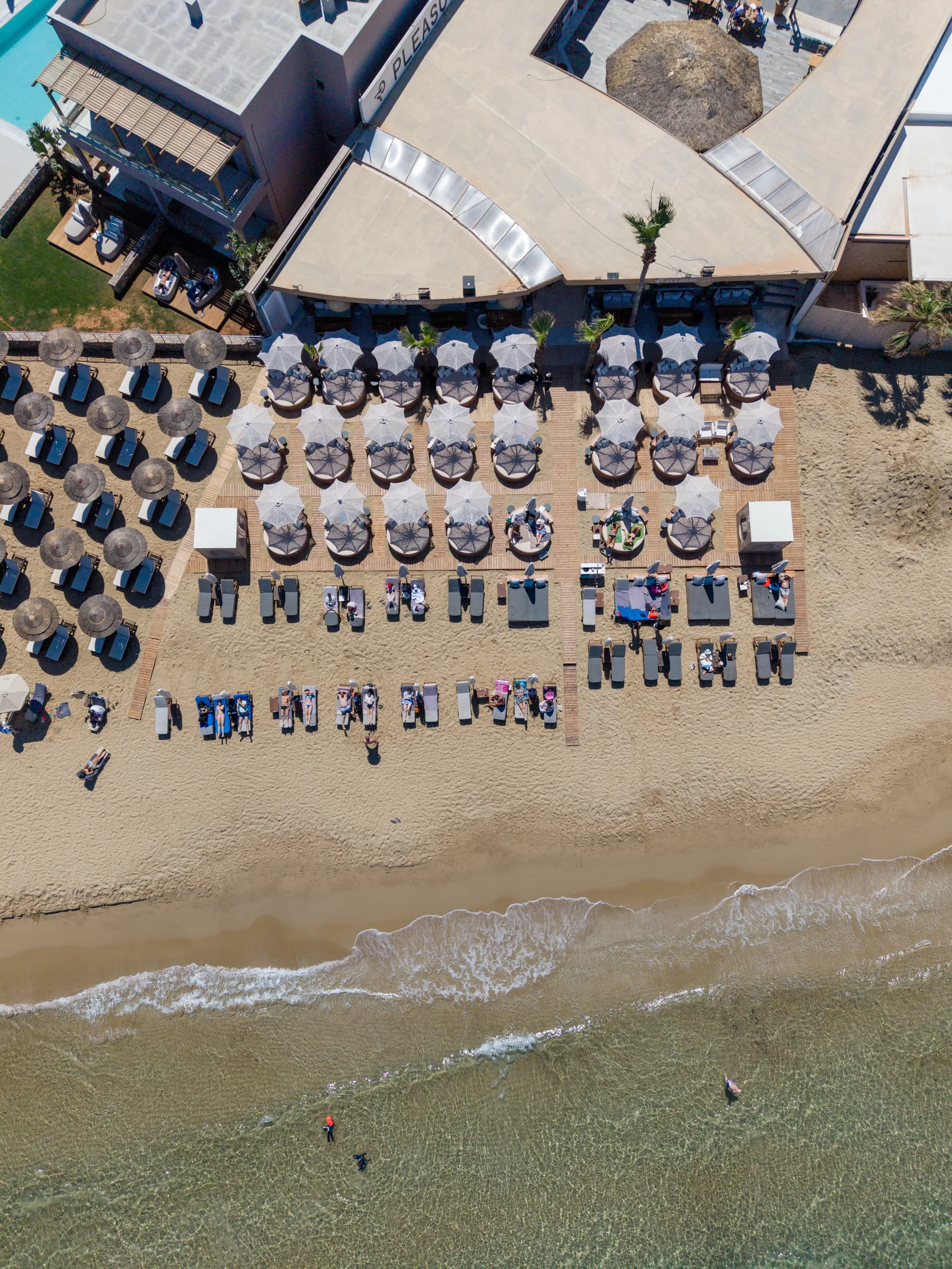 Pleasure Beach Club on the Malia shoreline